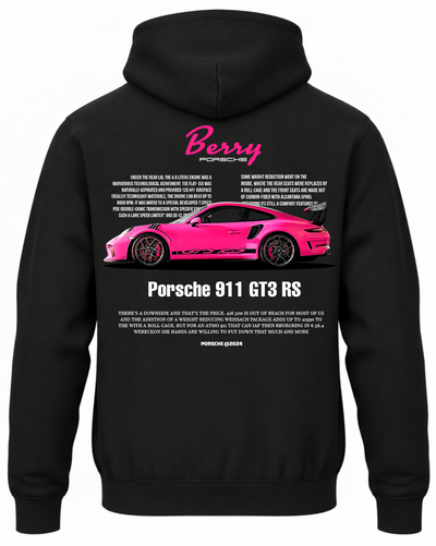 Czarna bluza z kapturem z nadrukiem Porsche Berry