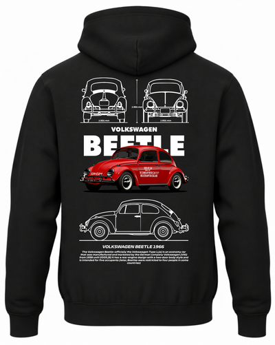 Czarna bluza z kapturem z nadrukiem VW Beetle Garbus