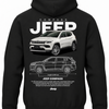 Czarna bluza z kapturem z nadrukiem samochodu Jeep Compass