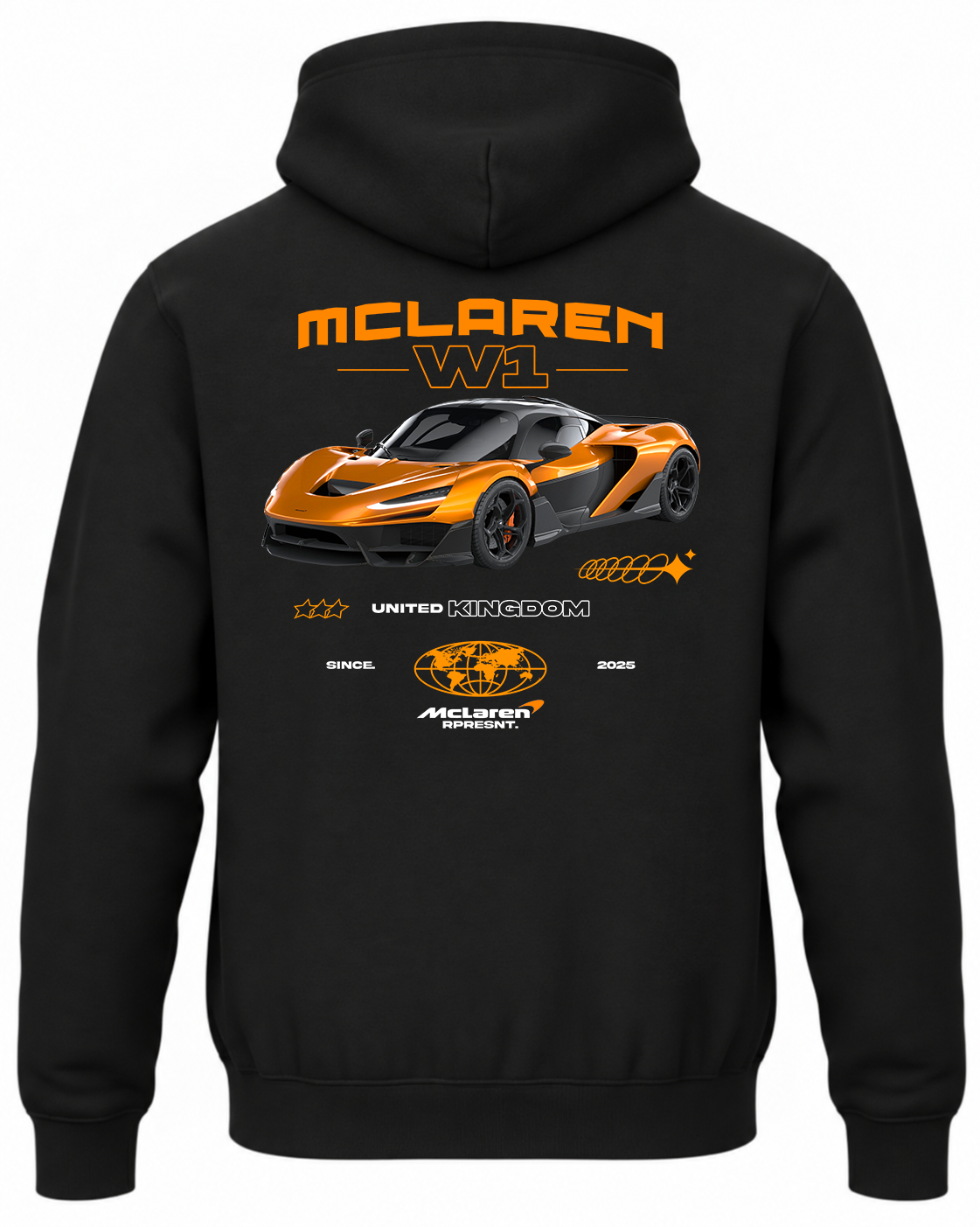 Czarna bluza z kapturem z nadrukiem McLaren MCLRN