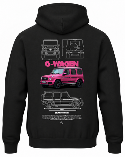 Czarna bluza z kapturem z nadrukiem Mercedes G-Wagen