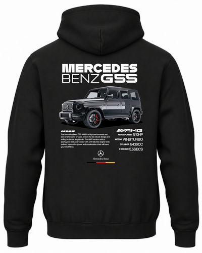 Czarna bluza z kapturem z nadrukiem Mercedes G55