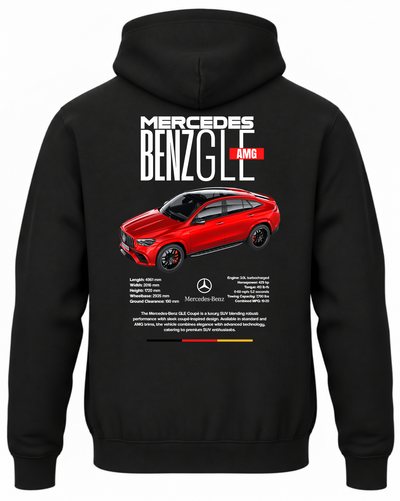 Czarna bluza z kapturem z nadrukiem Mercedes GLE Coupe
