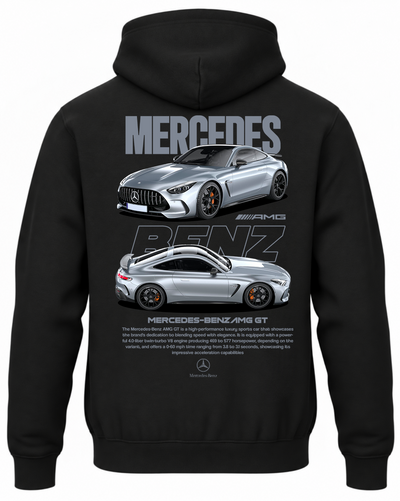 Czarna bluza z kapturem z nadrukiem Mercedes-Benz AMG GT