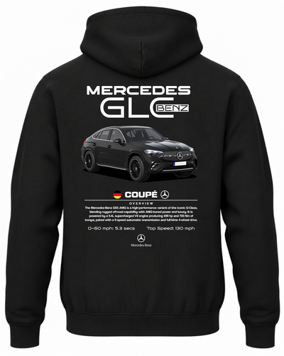Czarna bluza z kapturem z nadrukiem Mercedes GLC