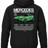 Czarna bluza z kapturem z nadrukiem Mercedes AMG GT R Pro – wzór 1