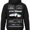 Czarna bluza z kapturem z nadrukiem Nissan GT-R Nismo – biały