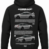 Czarna bluza z kapturem z nadrukiem Nissan Skyline