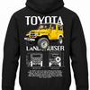 Czarna bluza z kapturem z nadrukiem Toyota Land Cruiser – wzór 1