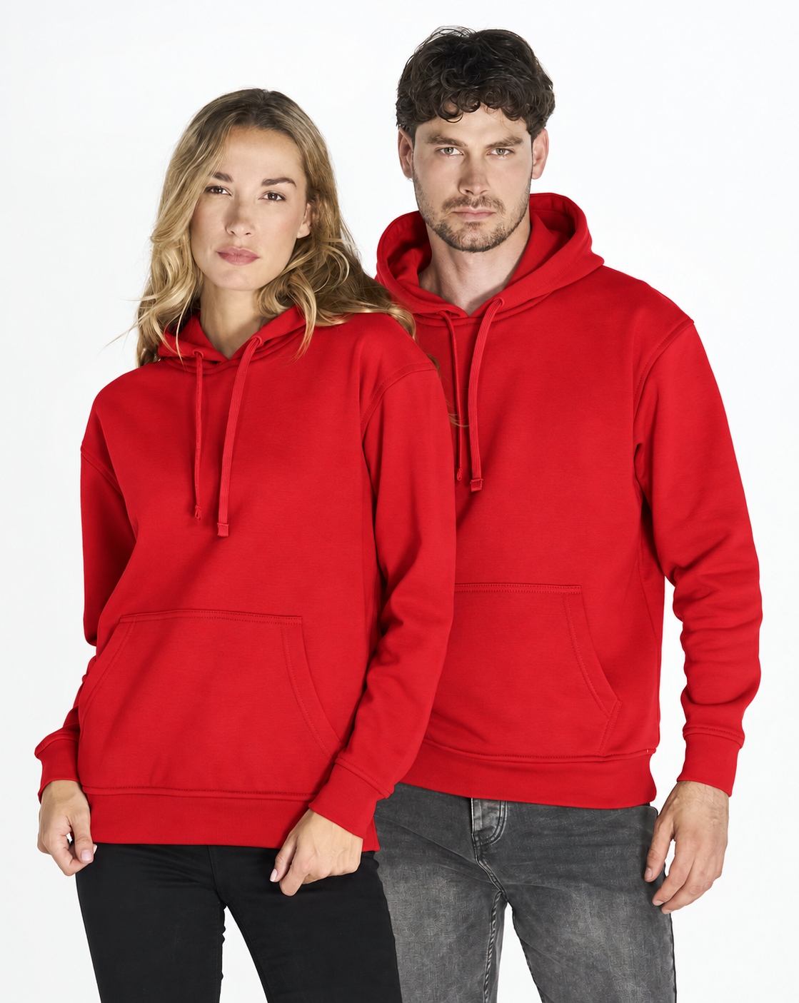 Bluza z własnym nadrukiem kangurka 290gramów unisex Czerwona