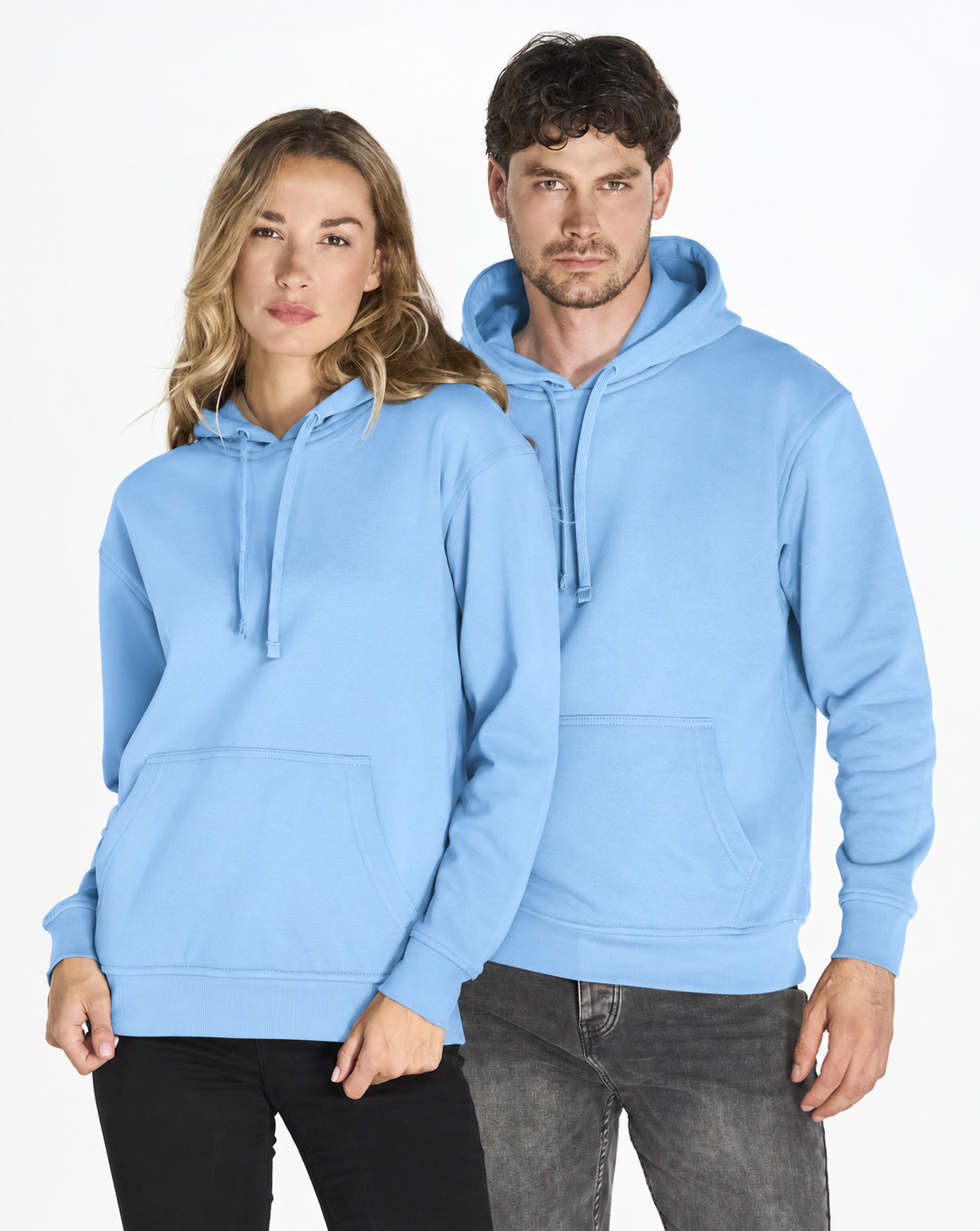 Bluza z własnym nadrukiem kangurka 290gramów unisex Sky Blue