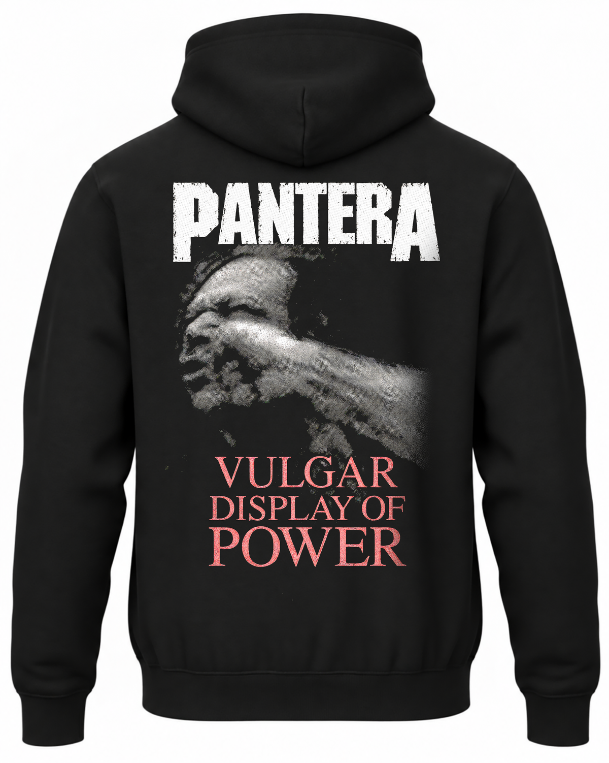 Czarna bluza z kapturem z motywem albumu Pantera Vulgar Display of Power na plecach