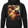 Czarna bluza z kapturem Helloween Keeper of the Seven Keys z dużym kolorowym logo i zakapturzoną postacią na plecach