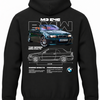 Czarna bluza z kapturem z nadrukiem samochodu BMW M3 E46