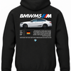 Czarna bluza z kapturem z nadrukiem samochodu BMW M5