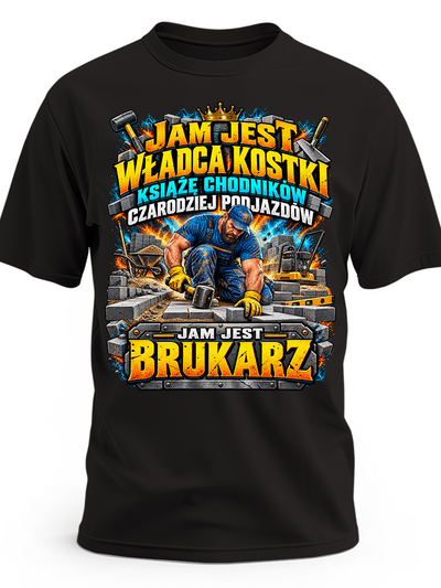 Koszulka dla brukarza – męska koszulka z nadrukiem z motywem zawodu