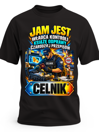 Koszulka dla celnika – męska koszulka z nadrukiem z motywem zawodu