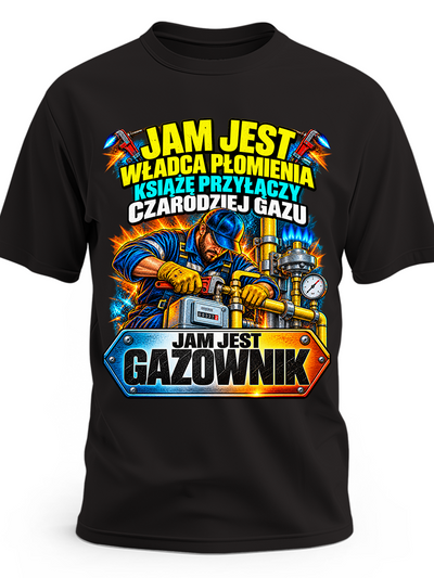 Koszulka dla gazownika – męska koszulka z nadrukiem z motywem zawodu