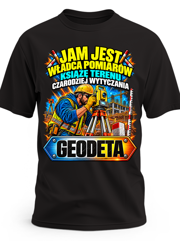 Koszulka dla geodety – męska koszulka z nadrukiem z motywem zawodu