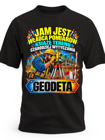 Koszulka dla geodety – męska koszulka z nadrukiem z motywem zawodu