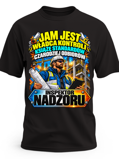 Koszulka dla inspektora nadzoru – męska koszulka z nadrukiem z motywem zawodu