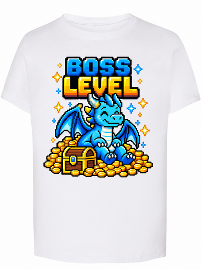 Zabawna koszulka dziecięca Boss Level dla gracza