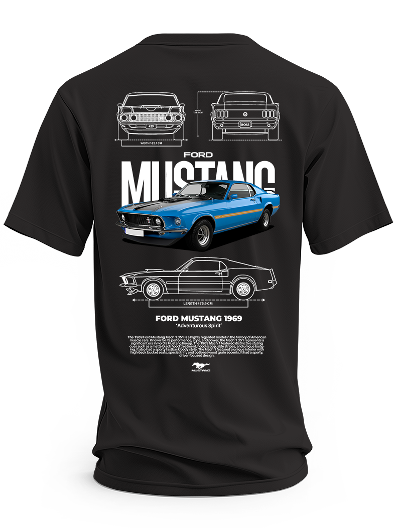 Koszulka męska Ford mustang 1969