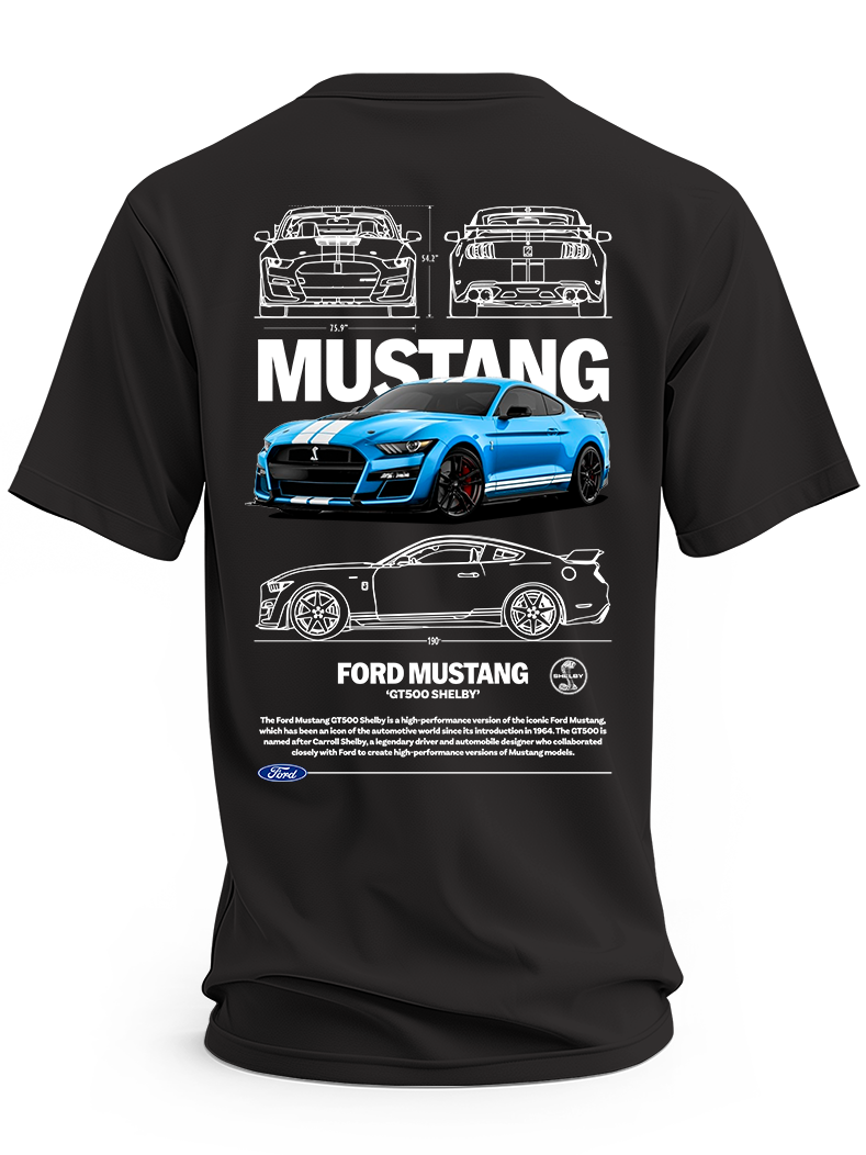 Koszulka męska Ford mustang gt500 shelby niebieski