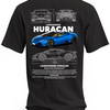 Koszulka męska Lamborghini Aventador Huracan Niebieski