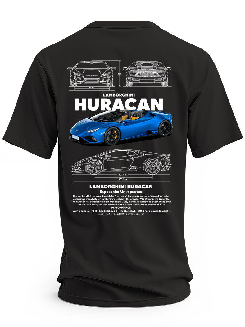 Koszulka męska Lamborghini Aventador Huracan Niebieski