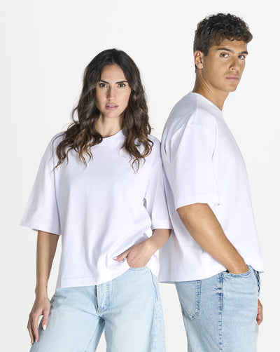 Koszulka z własnym nadrukiem oversize 240gramów wersja krótka unisex dla kobiety i mężczyzny odzież reklamowa logo 