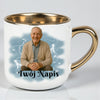 Kubek dla dziadka 400 ml ze złotym rantem | Elegancki personalizowany prezent
