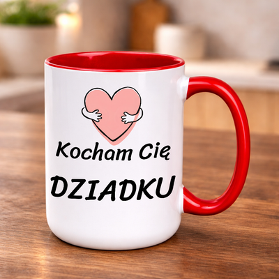 Prezent na dzień dziadka kubek kocham cię dziadku z sercem