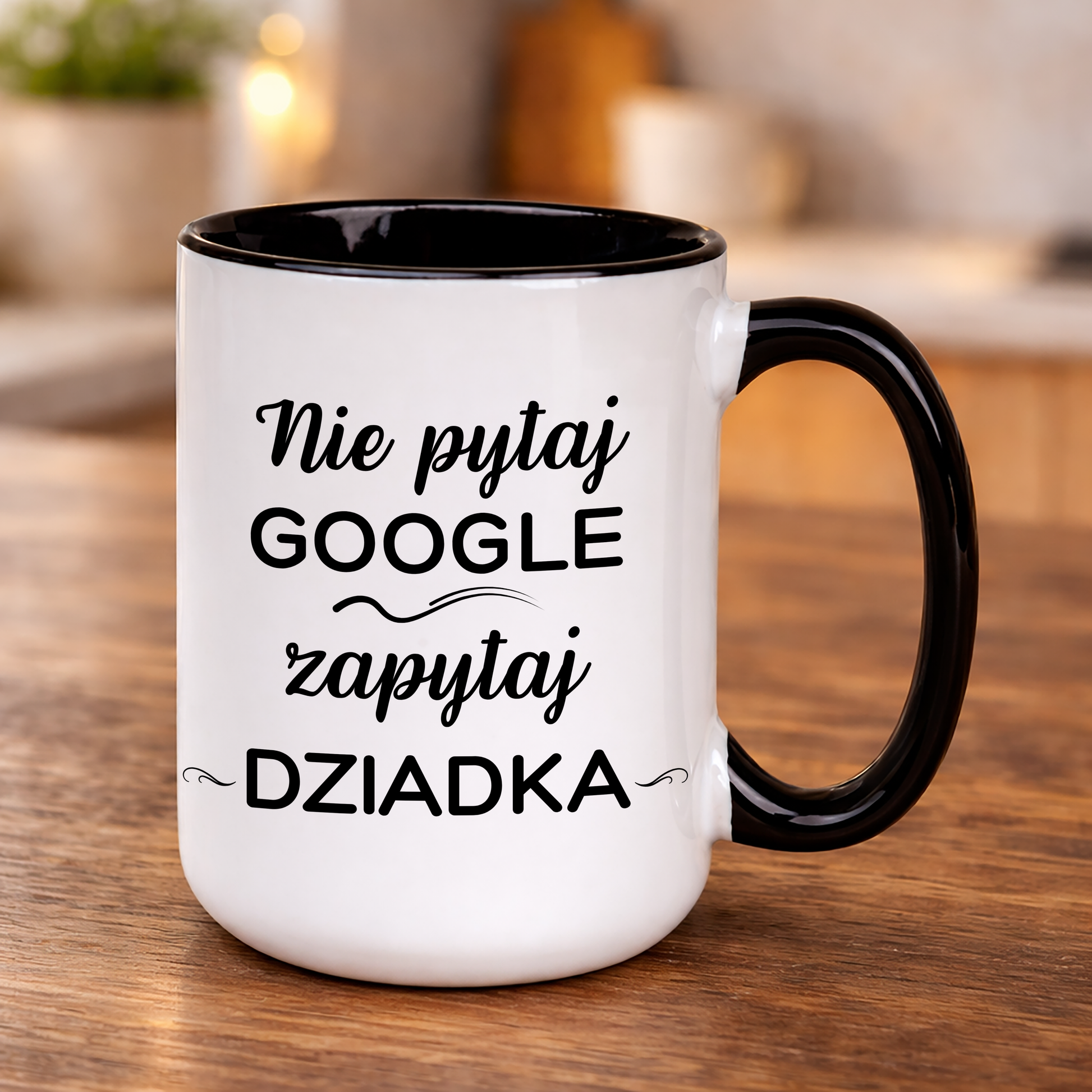 Kubek dla dziadka z napisem nie pytaj google zapytaj dziadka