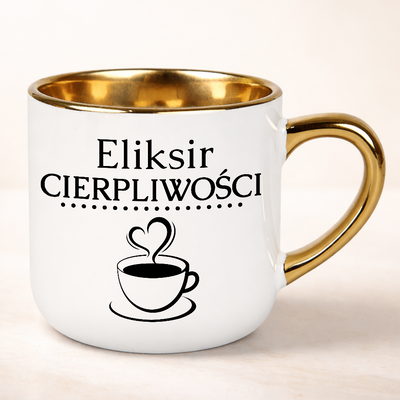 Kubek na prezent z napisem eliksir cierpliwości