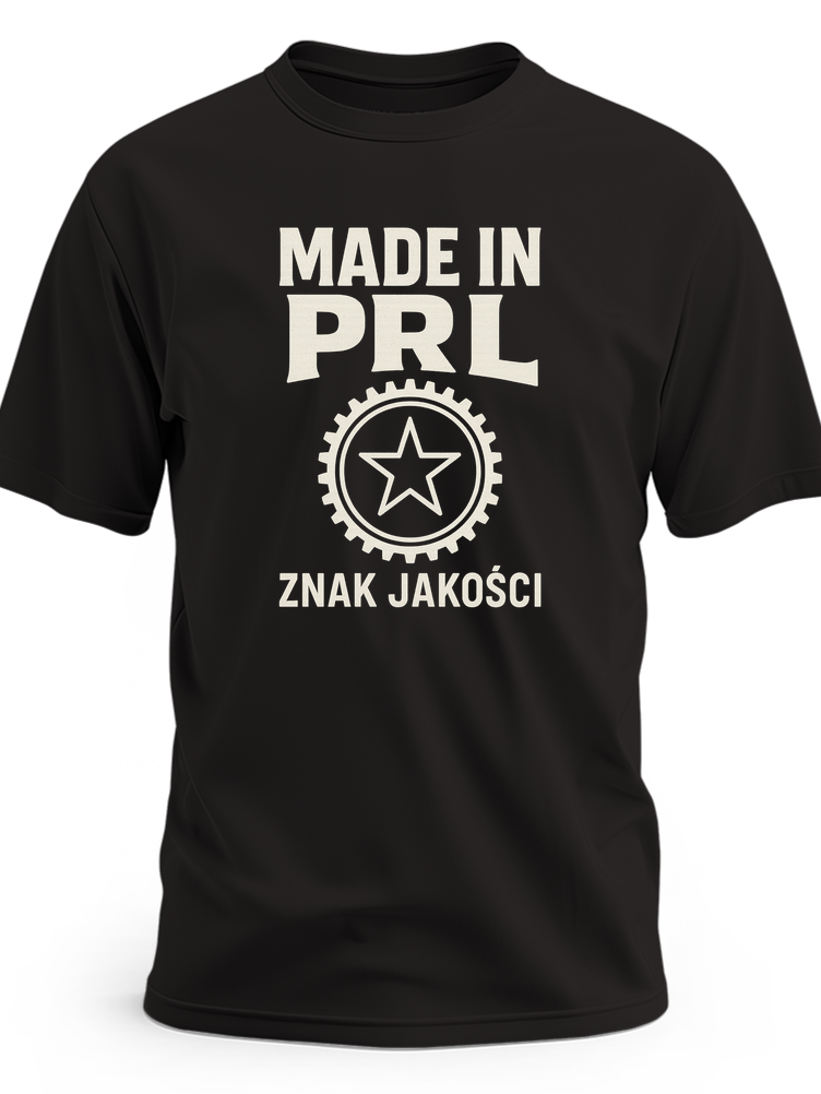 Koszulka retro z nadrukiem Made in PRL  Znak Jakości