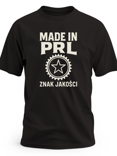 Koszulka retro z nadrukiem Made in PRL  Znak Jakości