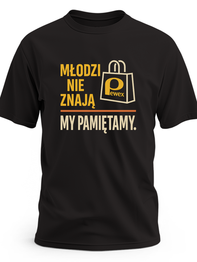 Koszulka męska retro z nadrukiem Młodzi nie znają my pamiętamy PRL