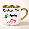 Kubek dla babci z napisem kocham cię i sercem