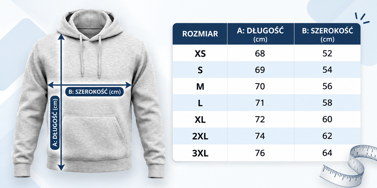 rozmiar bluzy damskiej meskiej unisex 320 gramów personalizowane prezenty jhk