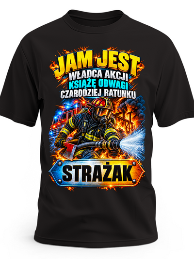 Koszulka dla strażaka – męska koszulka z nadrukiem z motywem zawodu