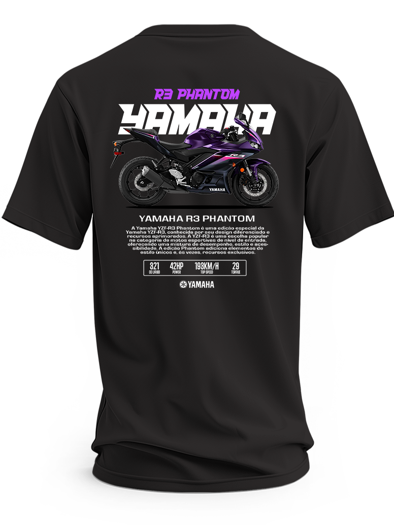 Koszulka Yamaha R3 Phantom z nadrukiem motocykla
