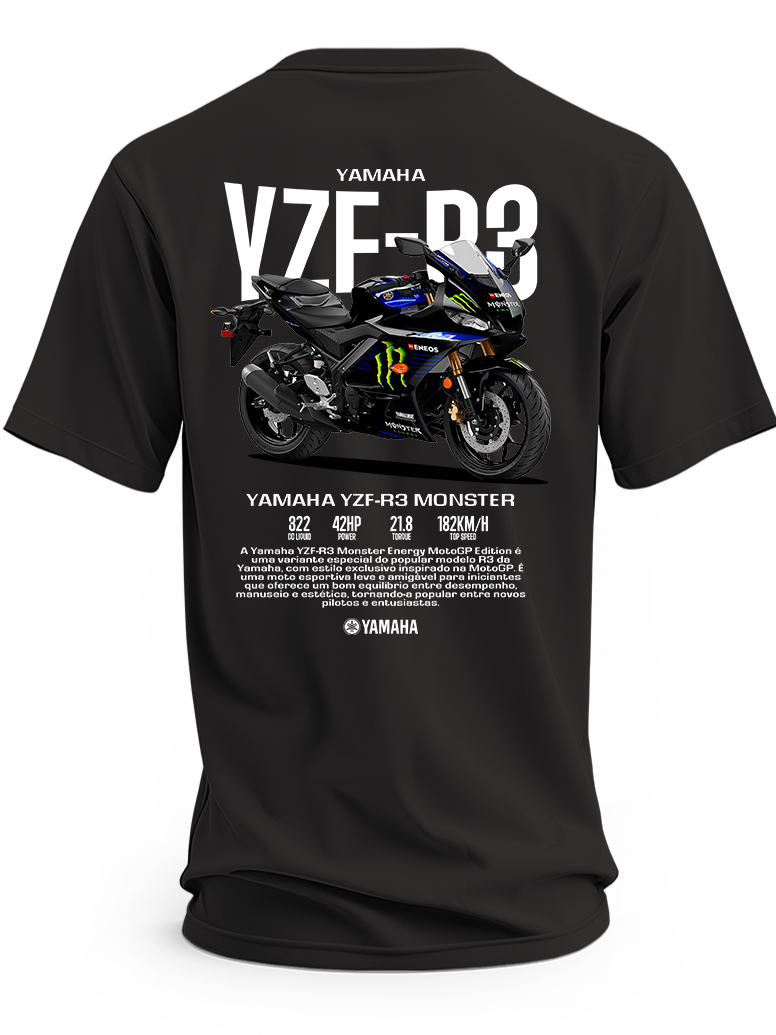 Koszulka Yamaha YZF-R3 Monster z nadrukiem motocykla
